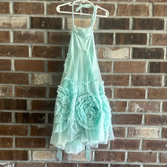Dollcake Mint Green Ruffled Kids Dress - Picture 1 of 6